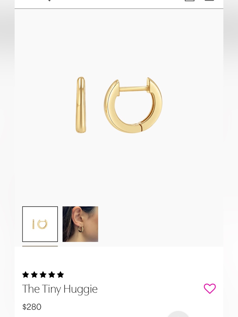 Babygold 14K Solid Gold “The Tiny Huggie”